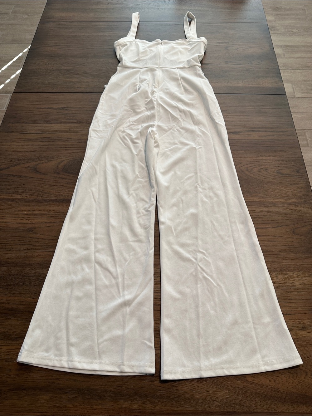 SHEIN White Wide-Leg Jumpsuit with Lace Waist Detail - Picture 5 of 5